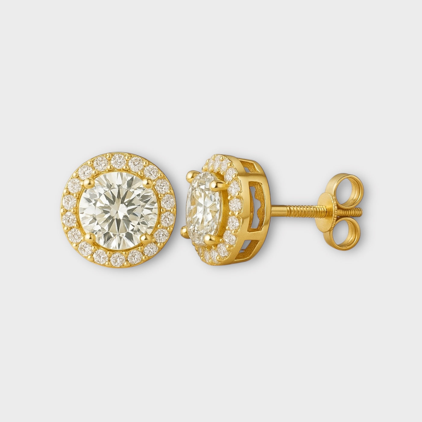 Halo Moissanite Earrings