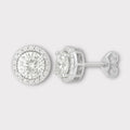 Square Moissanite Halo Earrings