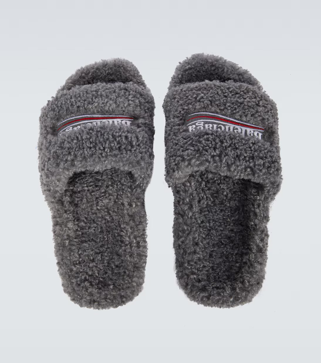BB FUR SLIDES - GREY