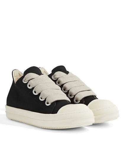 RICK LOW TOPS - BLACK JUMBO LACE