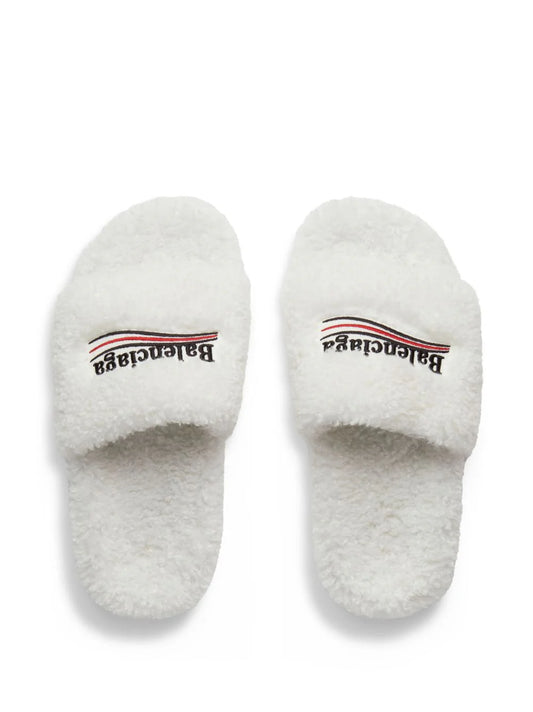 BB FUR SLIDES - WHITE