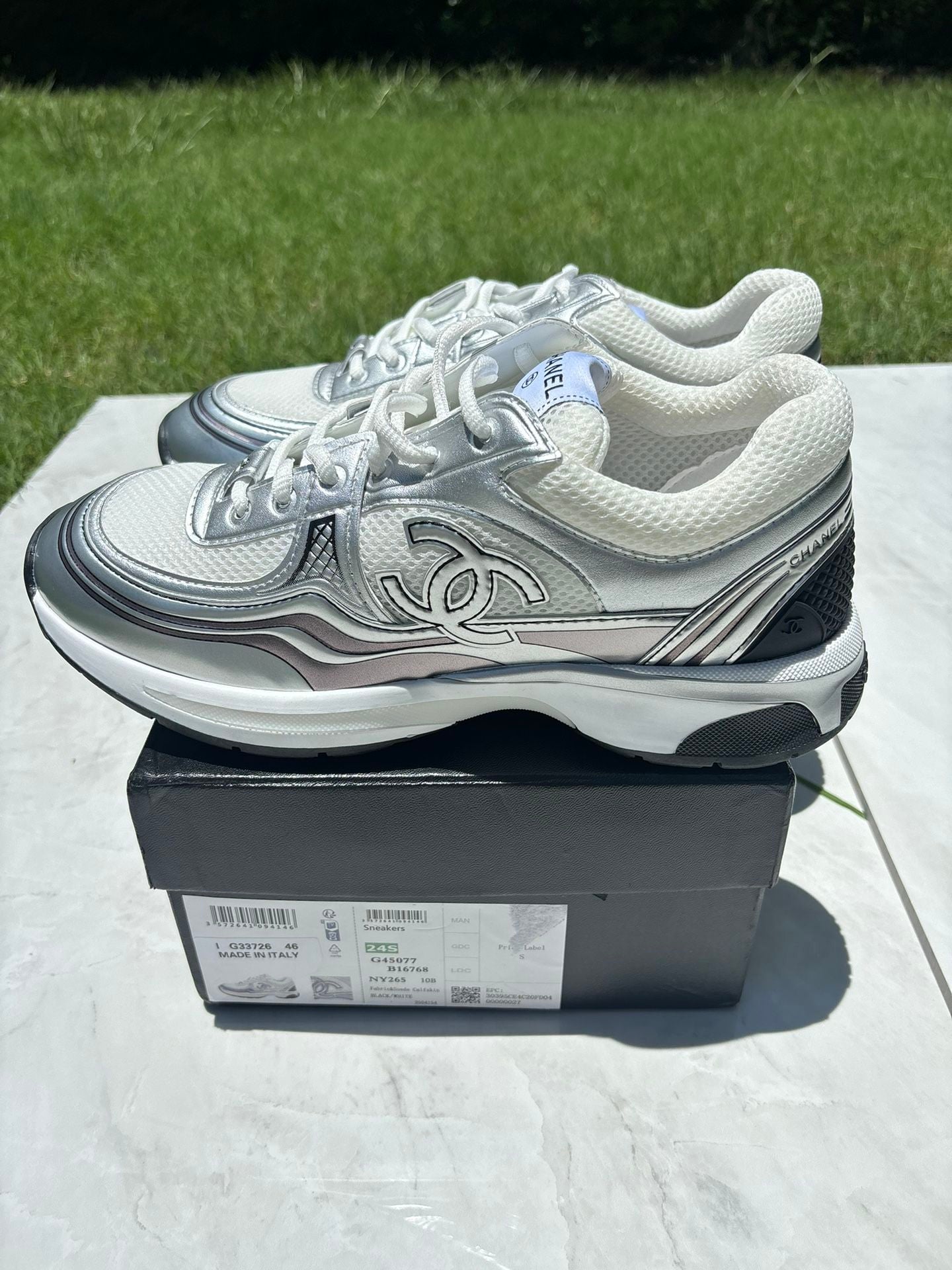On Hand - CH*NEL SNEAKERS - SILVER